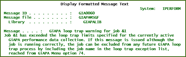 Warning for Looping Job